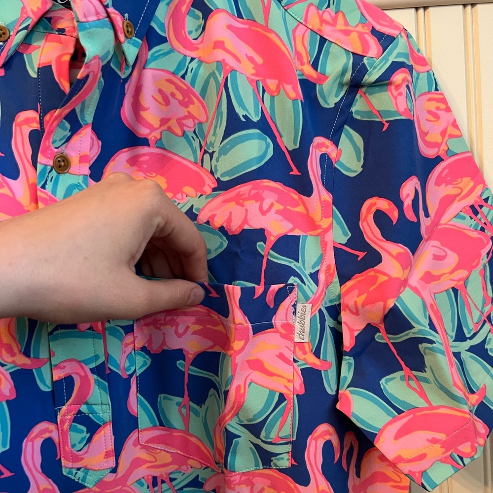 Chubbies - Men’s 1/2 Button Down Shirt - Pattern: the Mingo Ate Ya Baby - Small - Picture 5 of 12